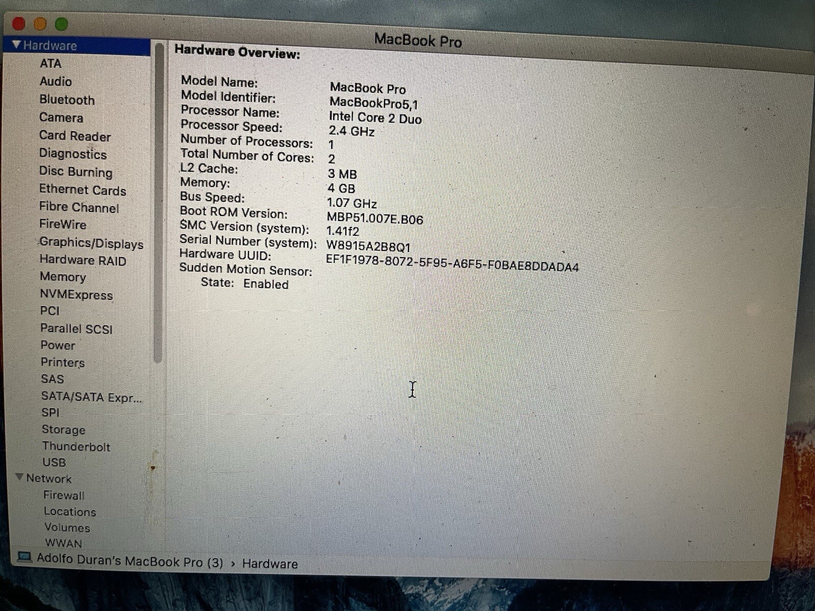 MacBook Pro 5,1 Laptop 15″ Intel Core 2 Duo 2.4GHz Mousepad Not Clicking Read