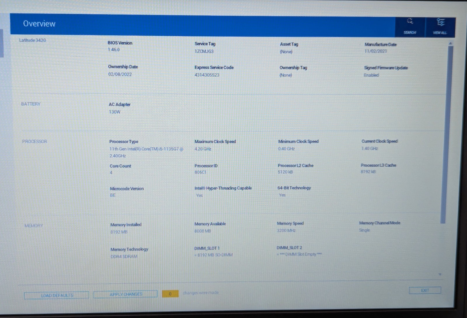 Incomplete Dell Latitude 3420 14″ Laptop Intel Core i5-1135G7 2.40GHz 8GB RAM