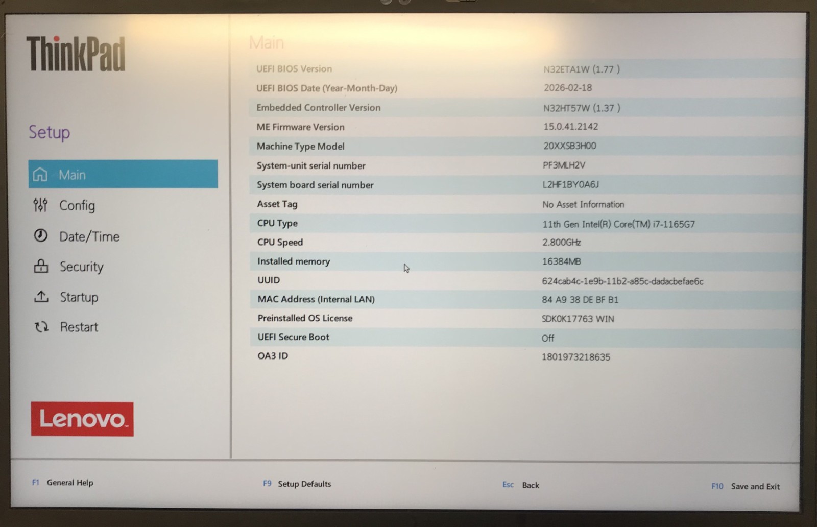 Lenovo ThinkPad X1 Carbon Gen 9 14″ Laptop i7-1165G7 16GB RAM 256GB NVMe