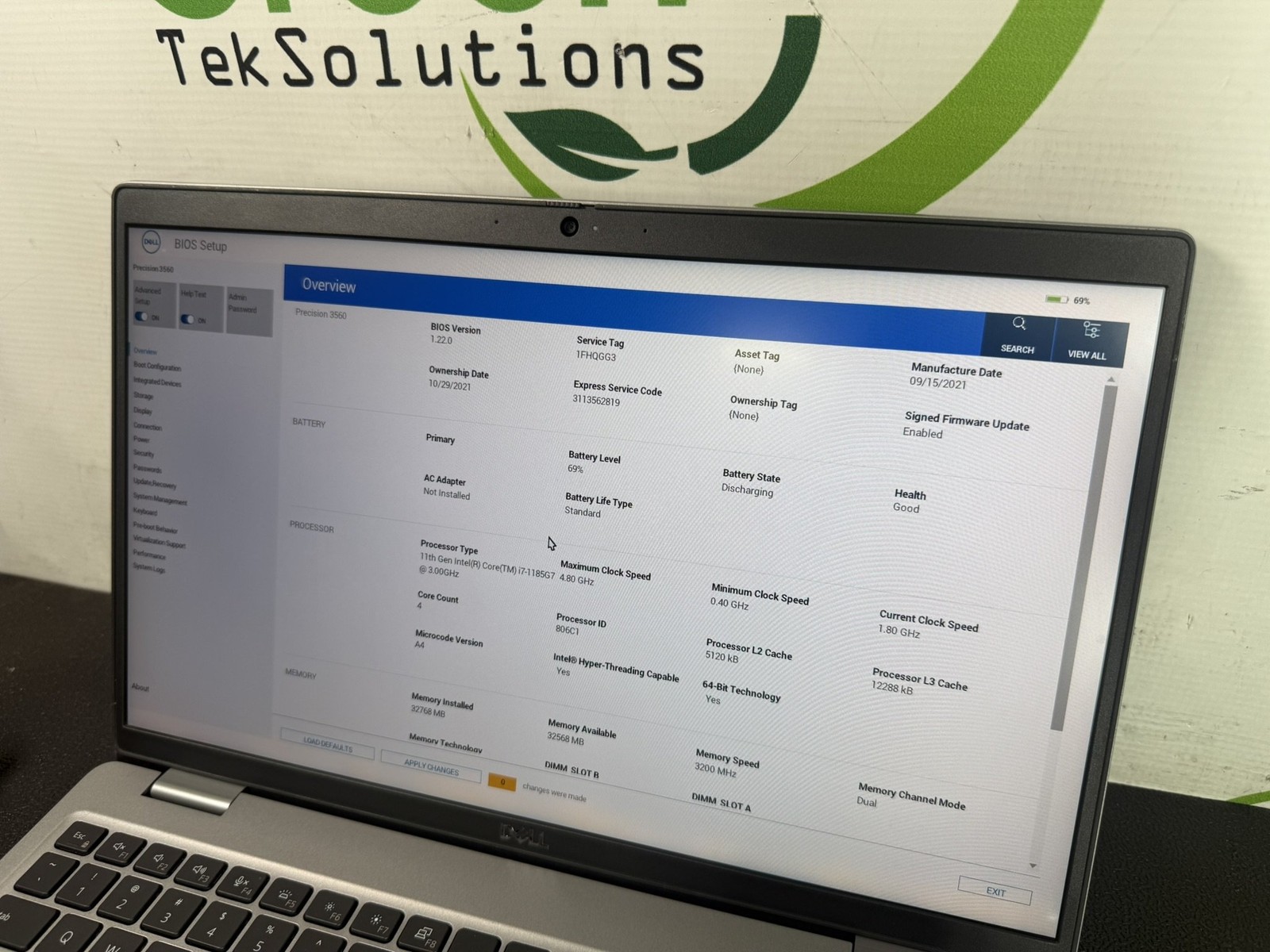 Dell Precision 3560 i7-1185G7 32GB 1TB SSD NVIDIA Quadro T500 Mobile – READ