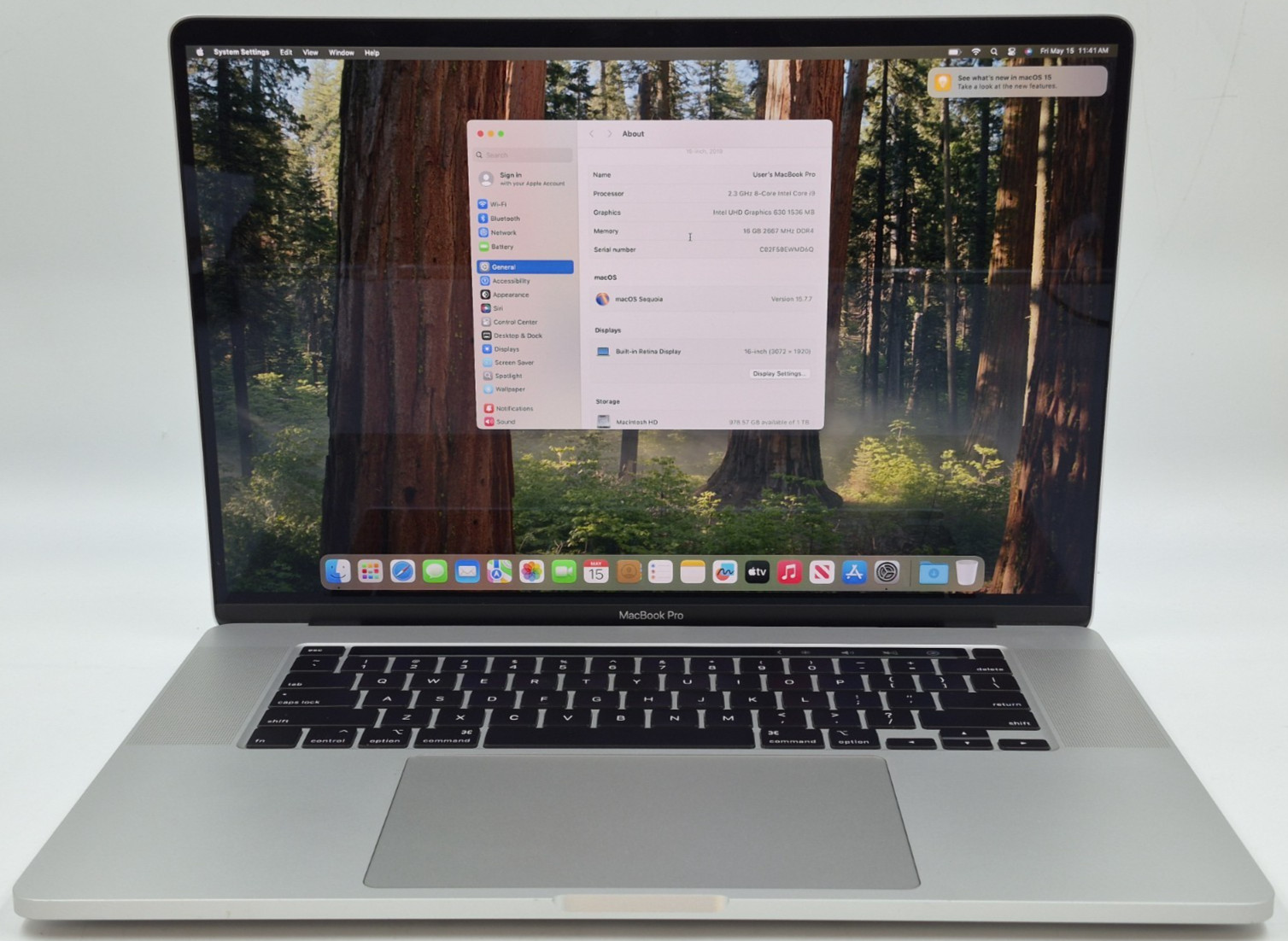 Apple MacBook Pro 16-Inch 2019 i9 2.30GHz 16GB RAM 1TB SSD macOS Sequoia