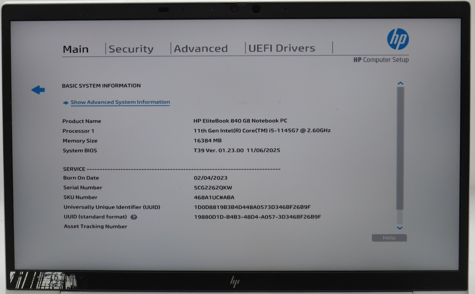 HP EliteBook 840 G8 _ i5-1145G7 _ 16GB RAM _ 250GB SSD _ W11P
