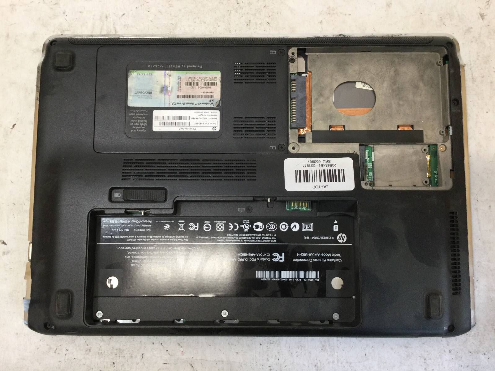 HP PAVILION DM3 – BOOTS TO BIOS – AMD ATHLON NEO X2 – 4GB RAM – READ DESCRIP -BB