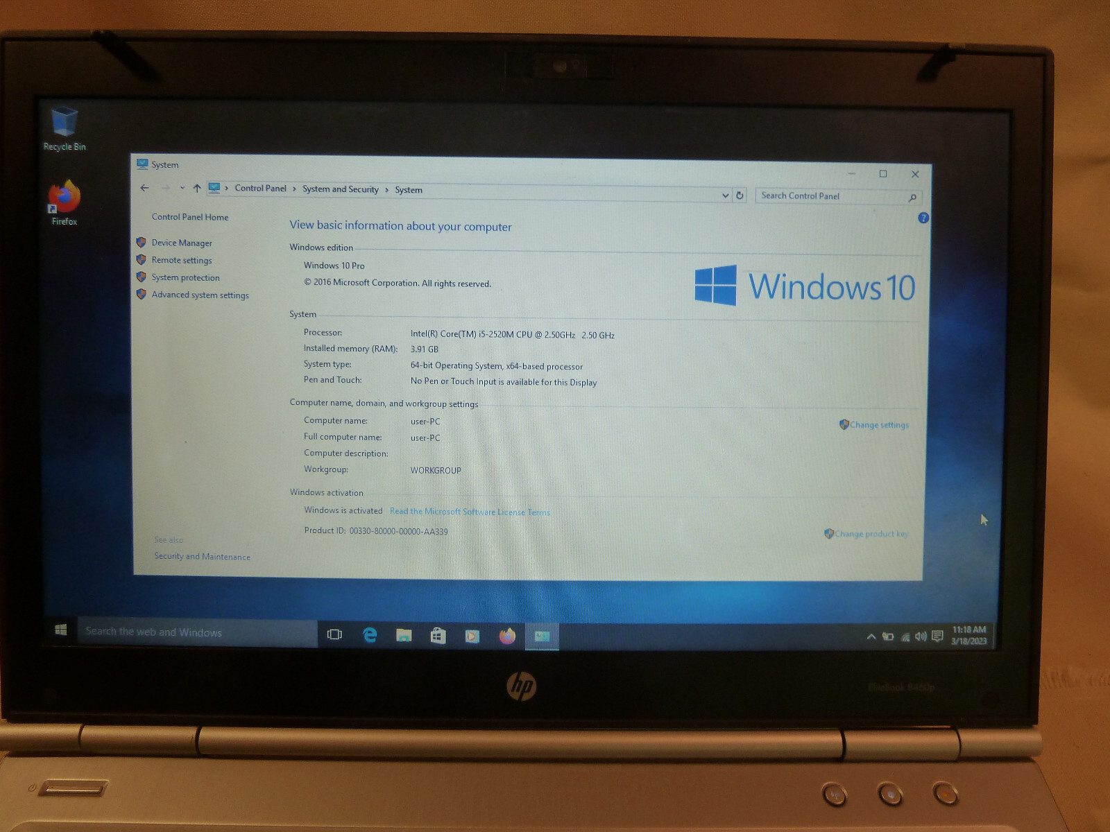 HP Probook 640 Intel i5-4300M 2.60GHz 8GB RAM 250GB HD Windows 10 pro