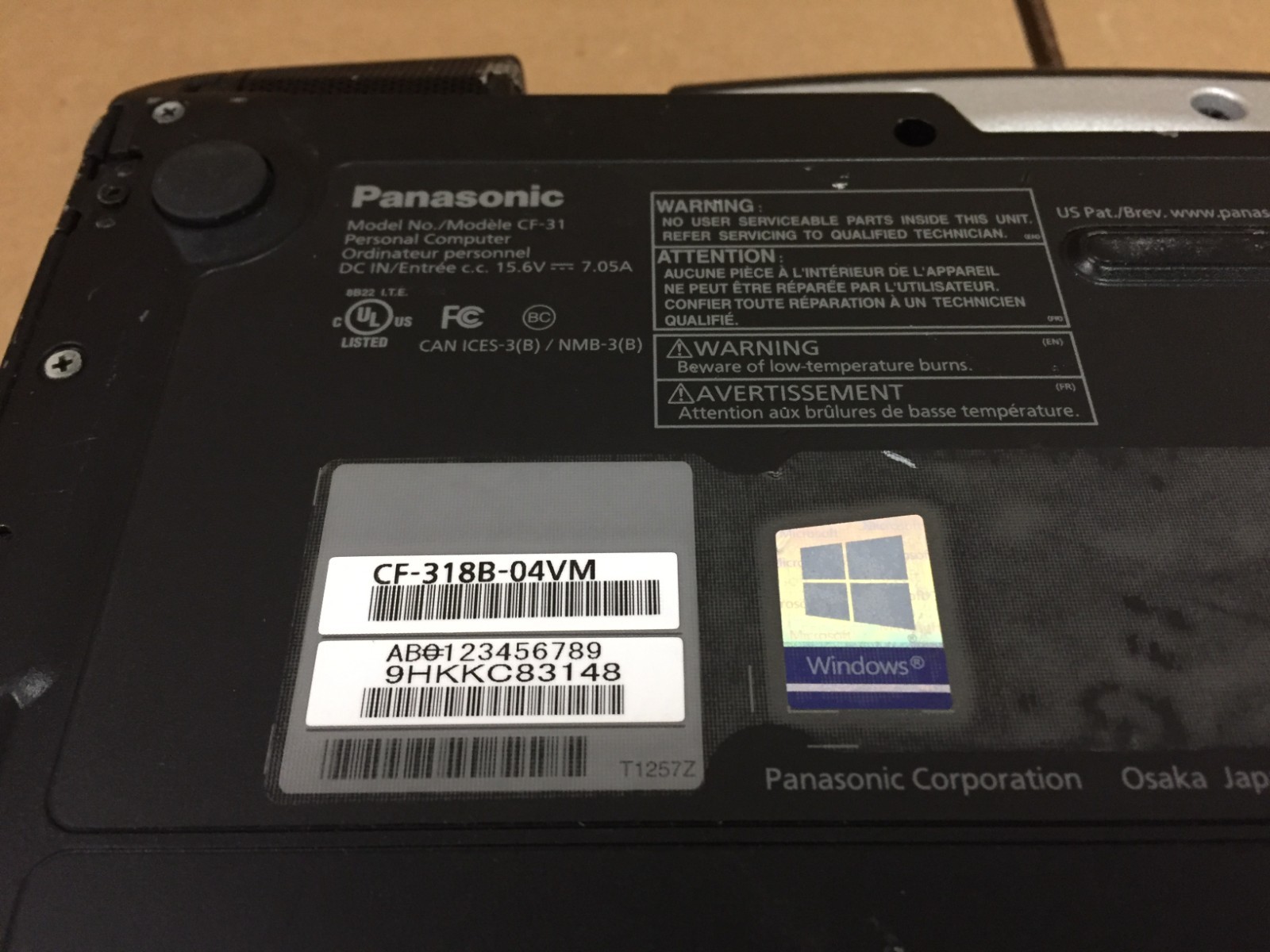 Panasonic Toughbook CF31 MK6 Touchscreen i5-7300U 16GB DDR4 DVDRW 256GB SSD w/AC