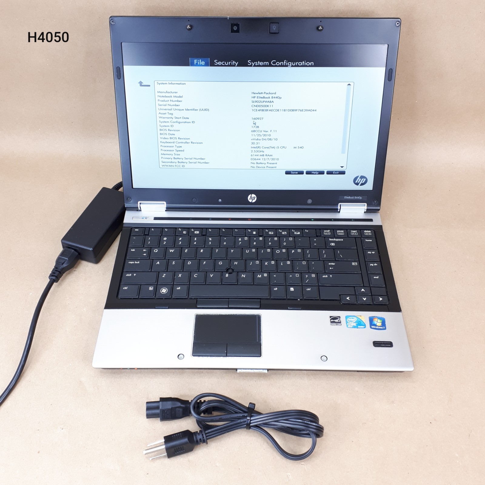 Hp EliteBook 8440p 14″ Laptop i5 M540 6GB RAM 1TB HDD Boots/Bios *Read* H4050