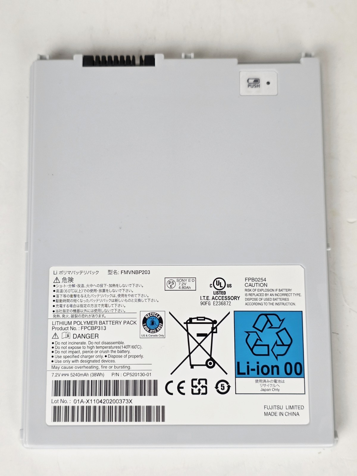 Fujitsu Stylistic Q Series Q550 PC Tablet Windows 7 Pro (FOR PARTS OR REPAIR)