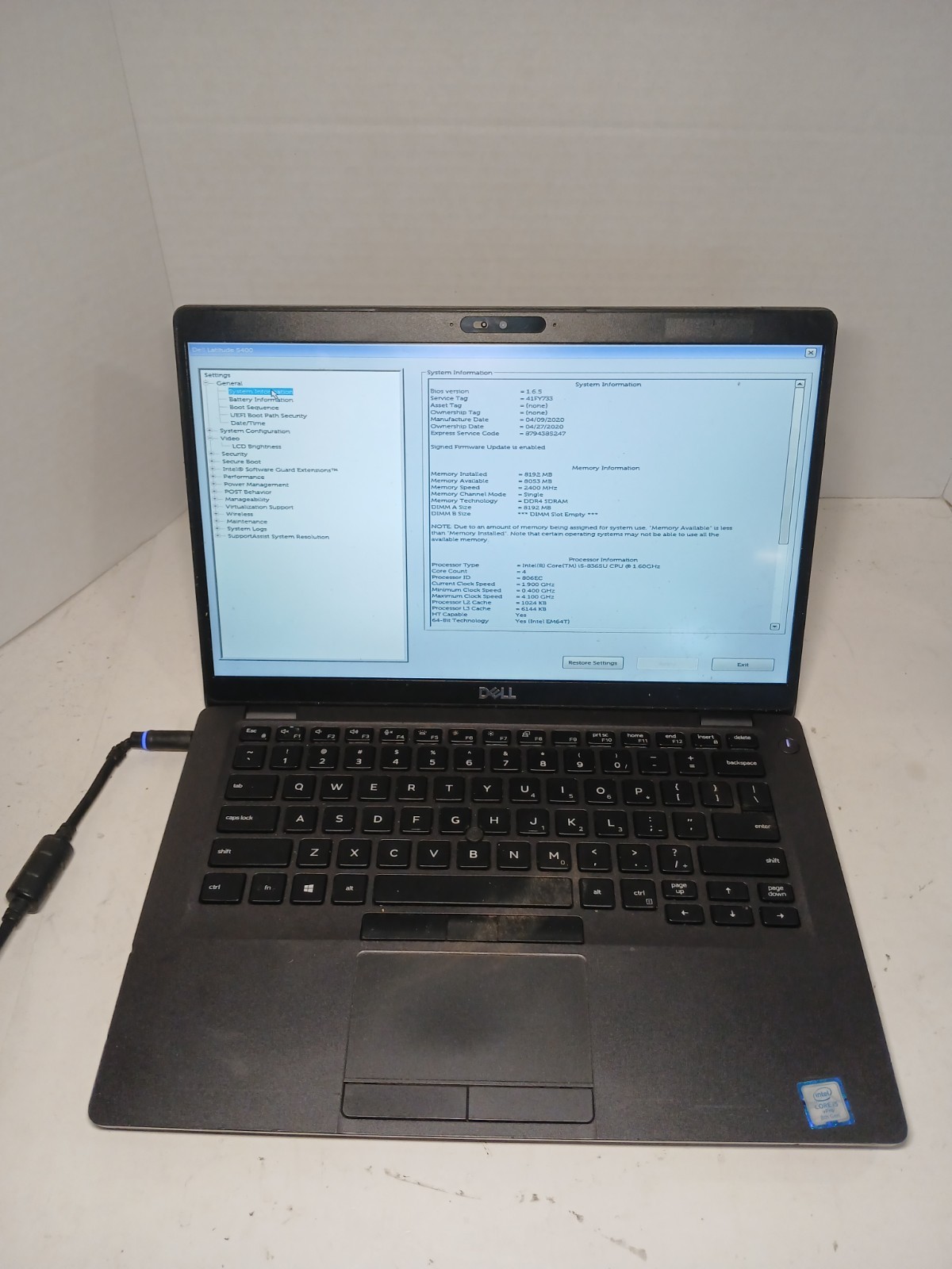 Dell Latitude 5400 i5-8365U 8GB RAM No SSD/HDD/OS! *READ* #97
