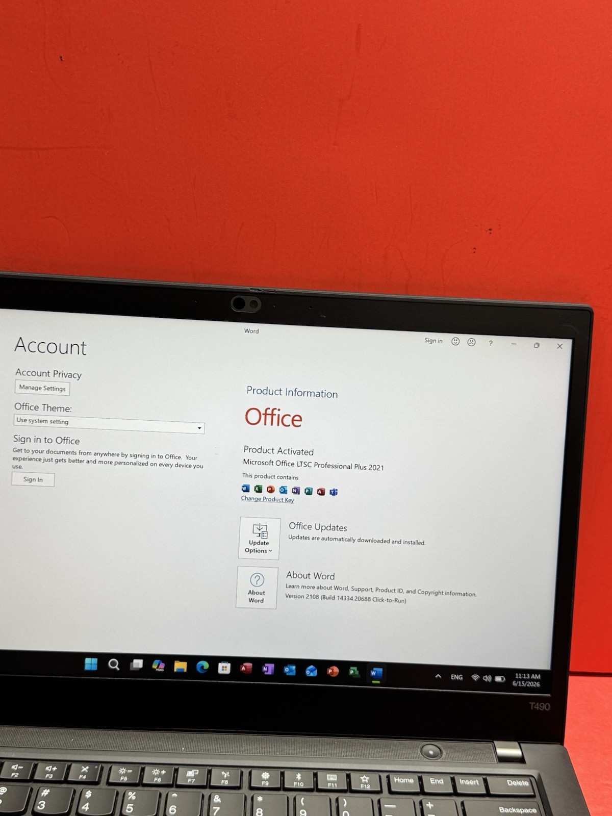 Lenovo ThinkPad T490 14” (256GB SSD 8th i5- 1.6GHz 16GB RAM) Touch screen