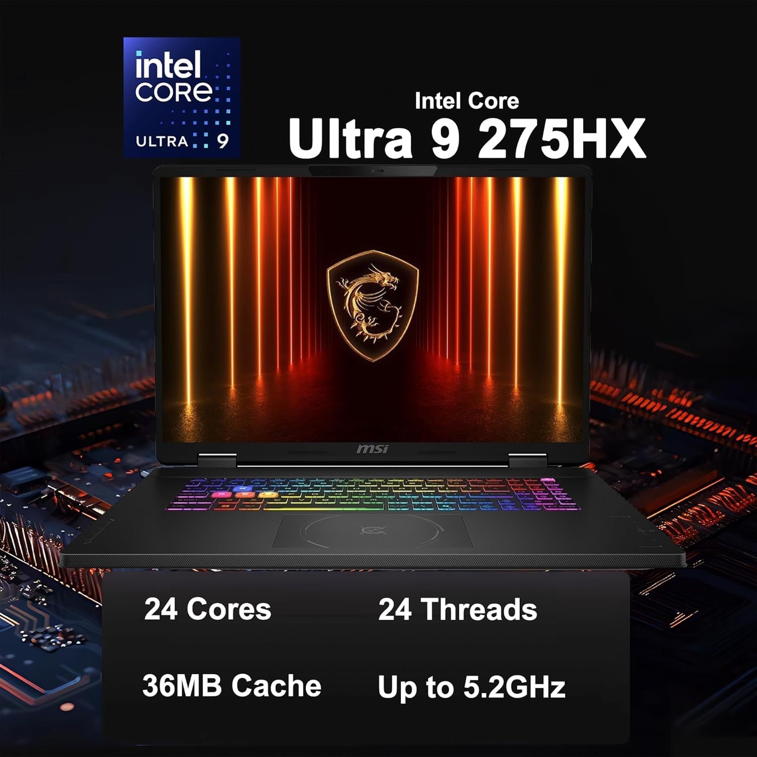 MSI Crosshair 18″ QHD Gaming Laptop Intel Core Ultra 9-275HX RTX 5070 4TB SSD