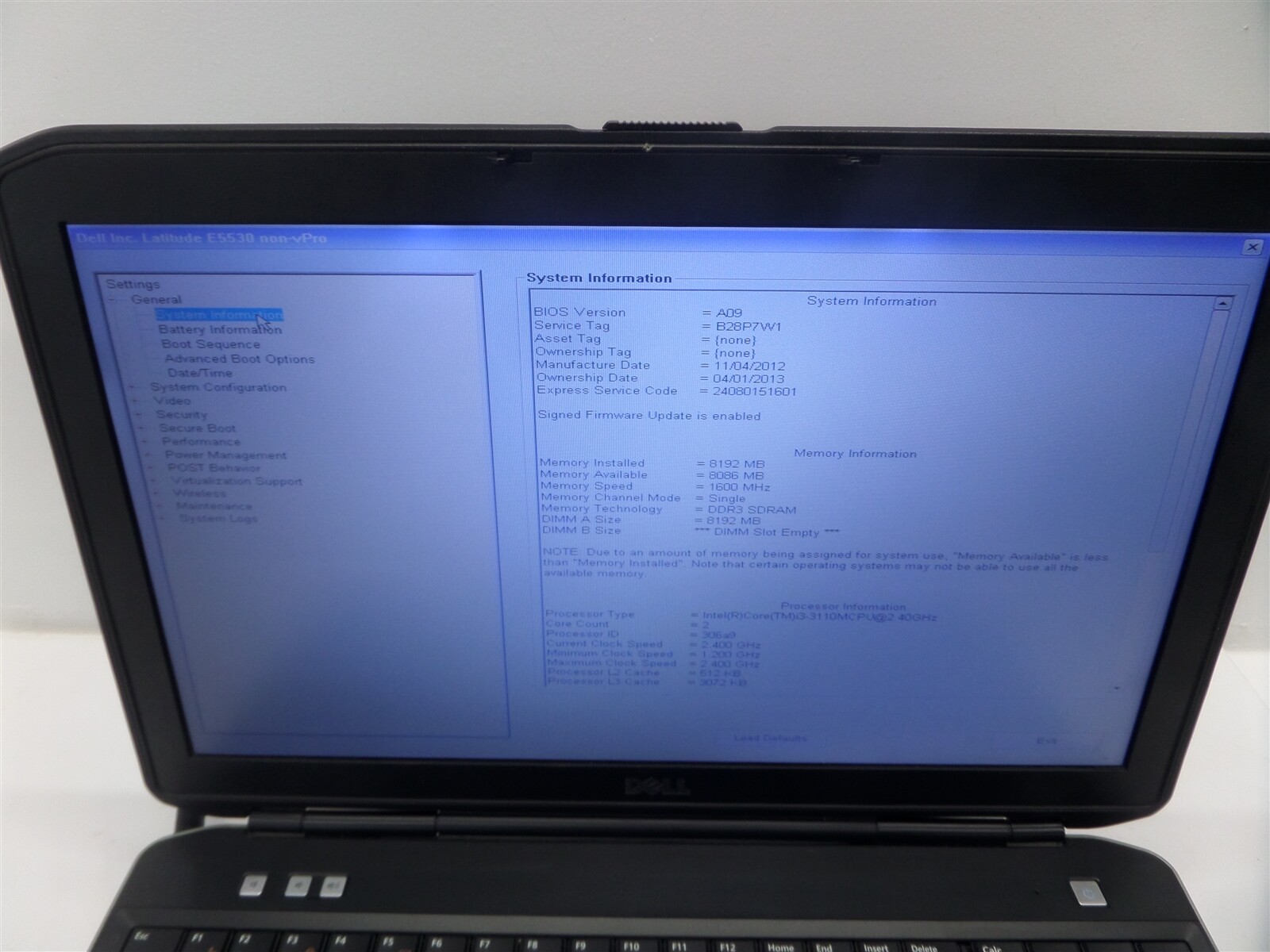 Dell Latitude E5530 15.6″ Laptop w/ i3-3110M 2.4GHz CPU 8GB RAM – No HDD
