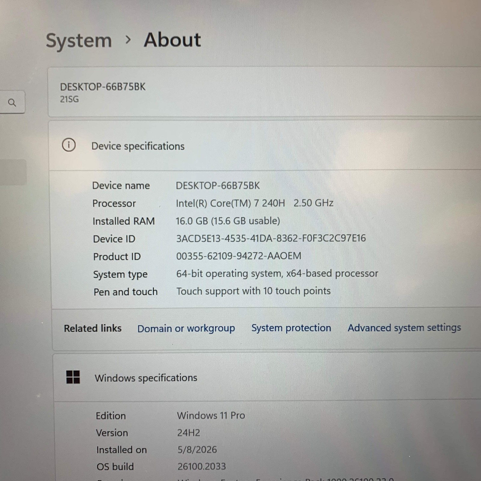 Lenovo Thinkbook 14 G8 IRL 14″ Core Ultra 7 240H 2.5GHz 16GB RAM 512GB SSD
