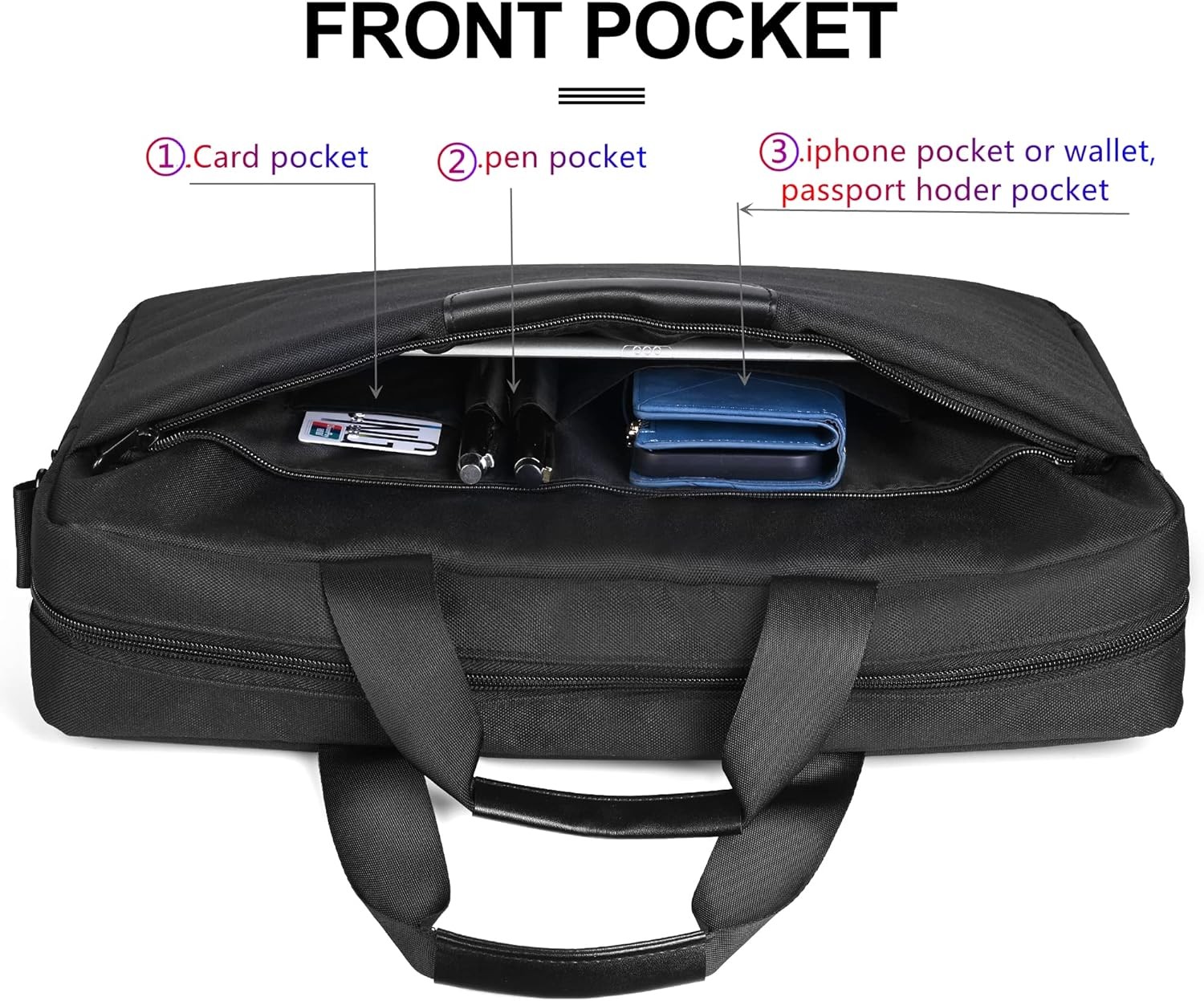 Premium Black 17.3-18.4 Inch Laptop Briefcase Fits Dell, HP, ASUS, MacBook Pro