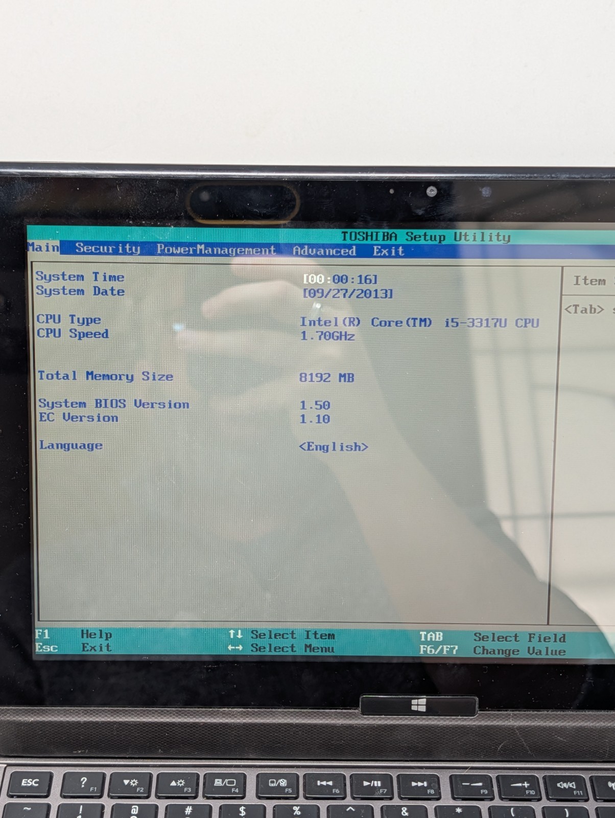 Toshiba Satellite U920t 2in1 Convertible 12.5″ i5 1.7GHz No HDD Boots To Bios