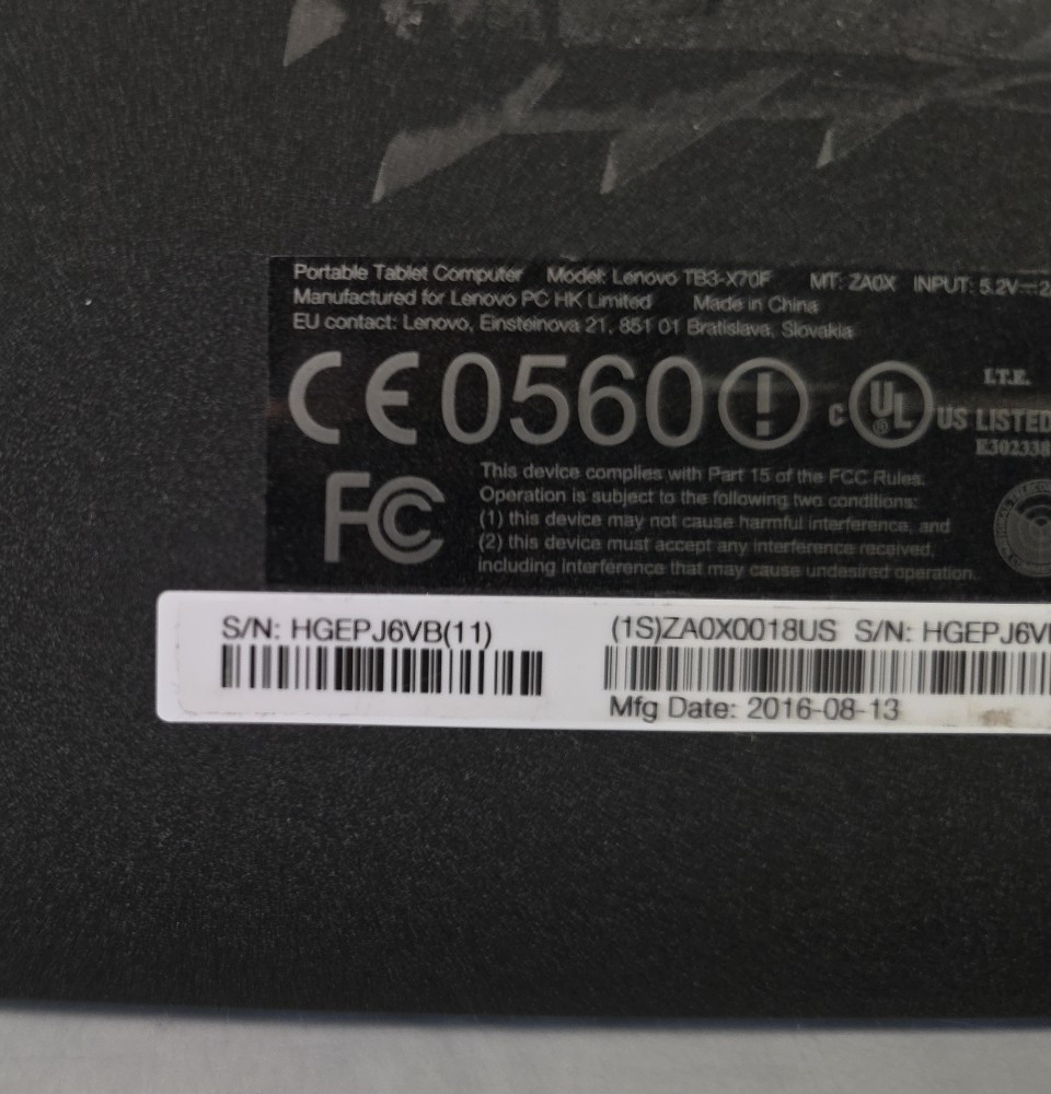 Lenovo TB3-X70F TAB| 32GB SD| 2GB RAM