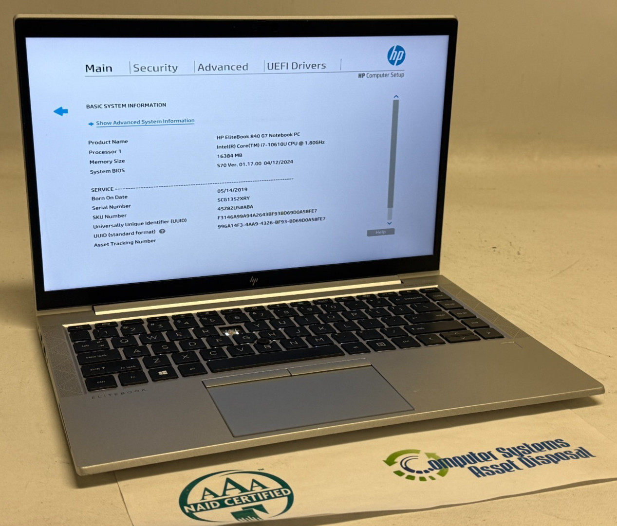 HP EliteBook 840 G7 14″ (i7-10610U 1.80GHz – 16GB RAM – 256GB SSD – Win11Home)