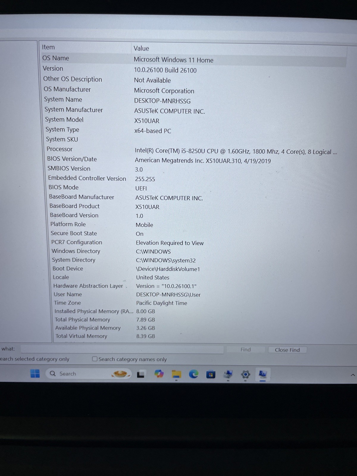 ASUS VivoBook X510UAR – Intel i5 • 8GB RAM • 500GB SSD • Windows 11 Home