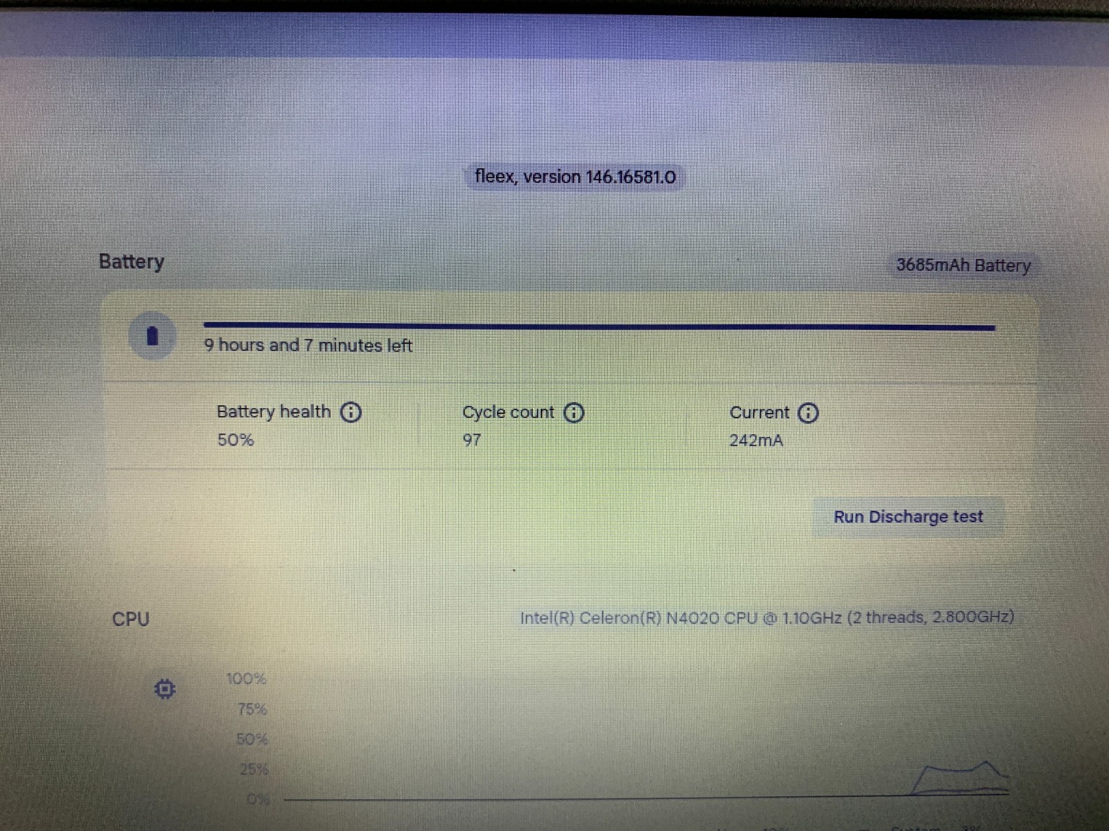 Dell Chromebook 3100, Intel Celeron N4020 1.1GHz, 4GB RAM, 50% Battery, Working