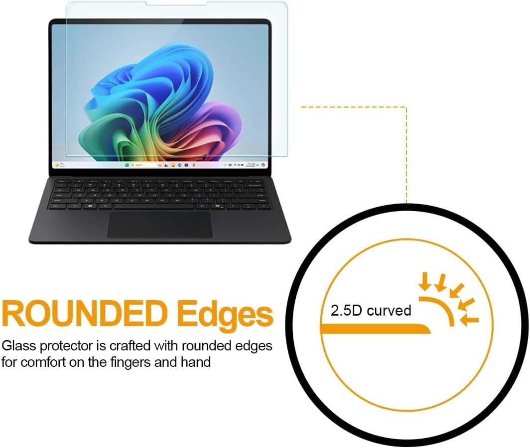 2 Pack Tempered Glass Screen Protector for Microsoft Surface Laptop 7 (13.8 inch