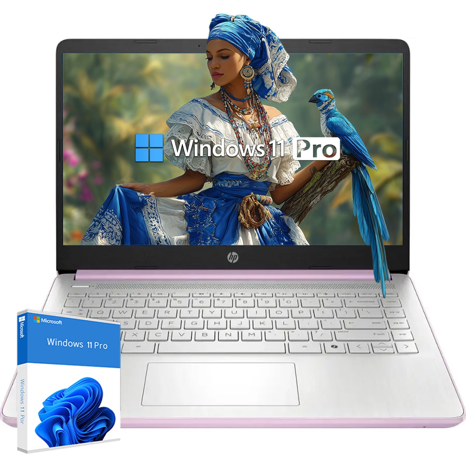 HP 14″ Laptop computer UpTo 3.6GHz Intel N150 Win11Pro UpTo 16GB RAM 384GB UFS
