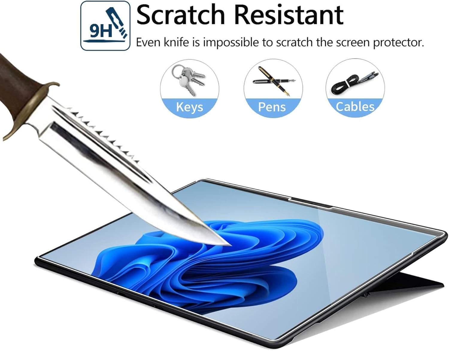 Megoo ArmorShield Tempered Glass Screen Protector for Surface Pro 11-12, 2 Pack