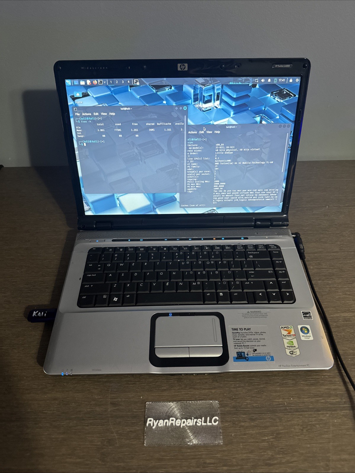 HP PAVILION DV6000 3gb ram NO HDD amd turion 64×2