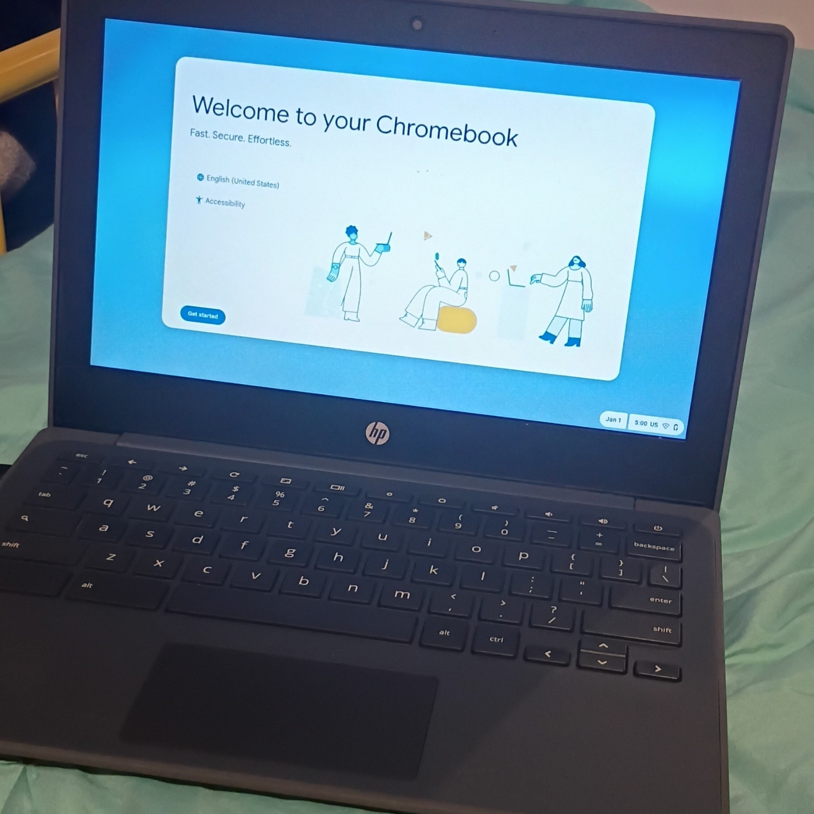 HP Chromebook Laptop Black Chrome OS Built-in Webcam Wi-Fi Less Than 12″ Screen
