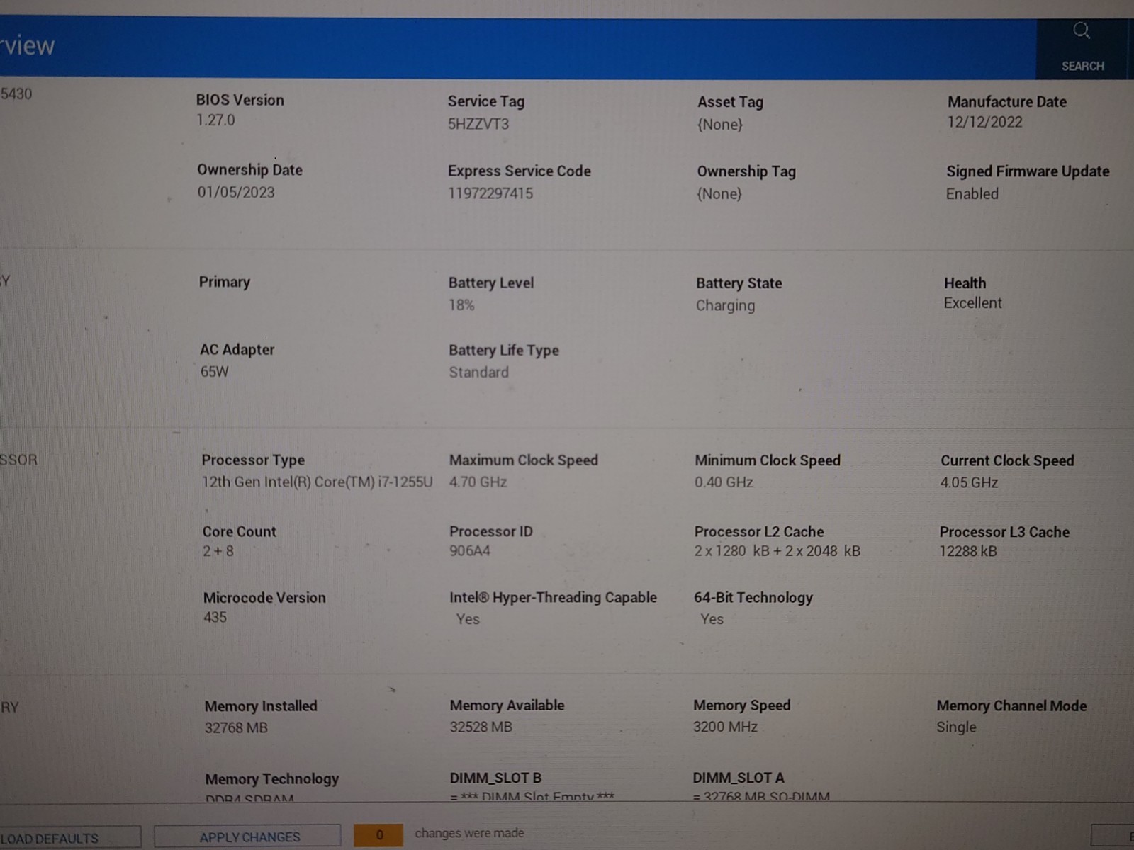 Dell Latitude 5430 14″ FHD i7-1255U 32GB RAM 512GB SSD No OS