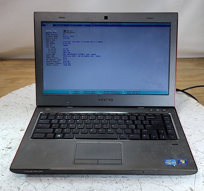 DELL VOSTRO 3460 Laptop Intel I3-3110M 8GB 320GB SEE NOTES