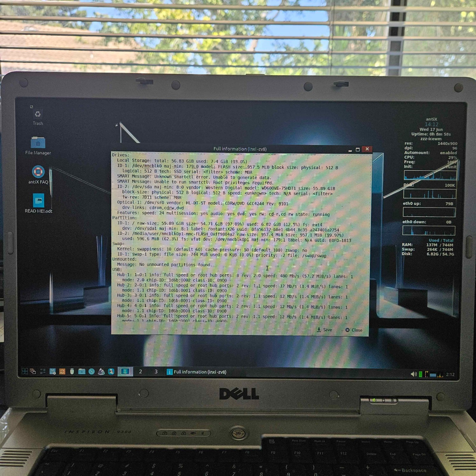 Dell Inspiron 9300 Pentium M 768 MB RAM 56 GB HDD Linux (With Charger!)