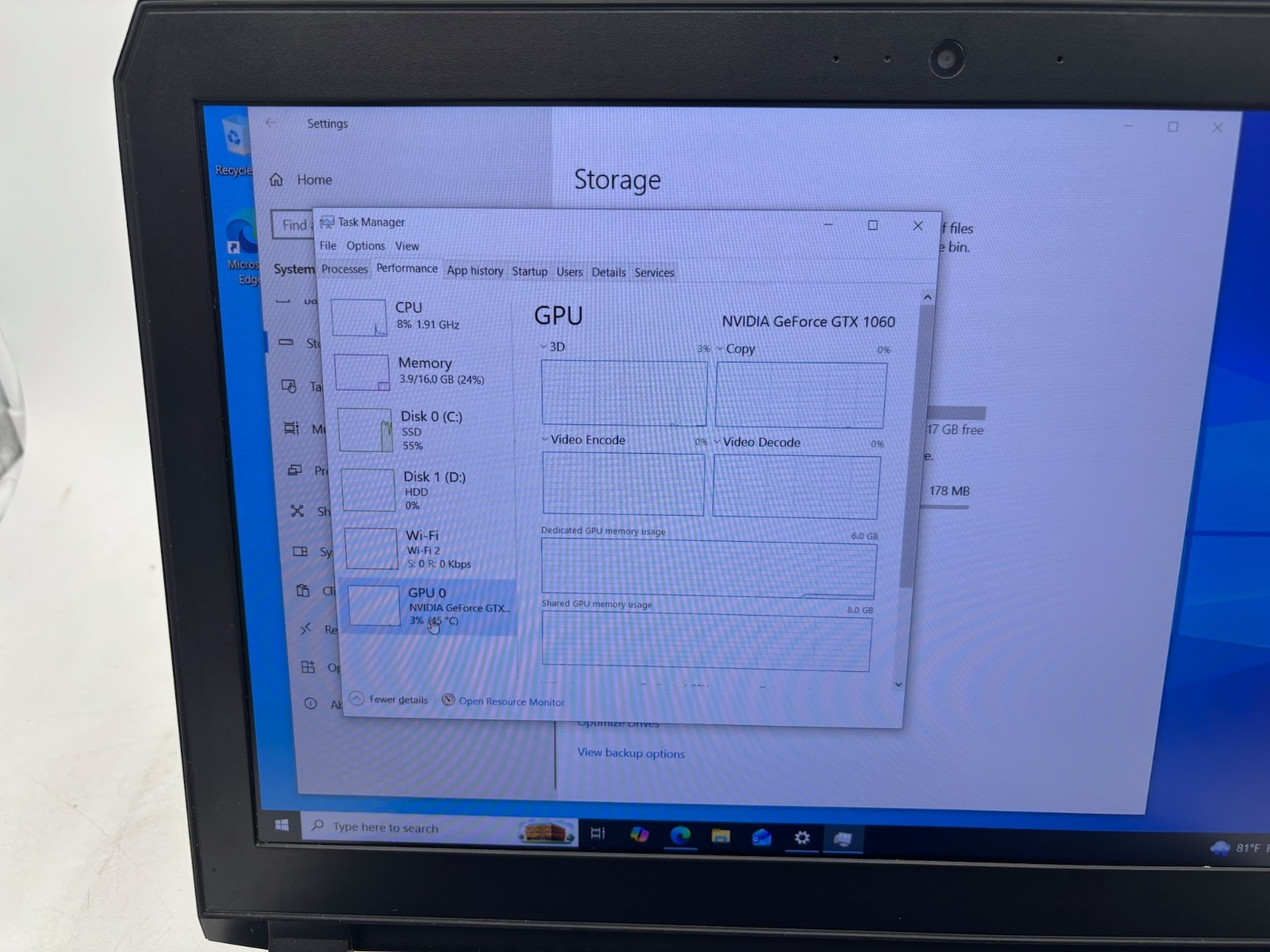 Sager Gaming P650HP 15.6″ 512 GB SSD + 1 TB HDD 16 GB RAM i7-7700HQ GTX 1060