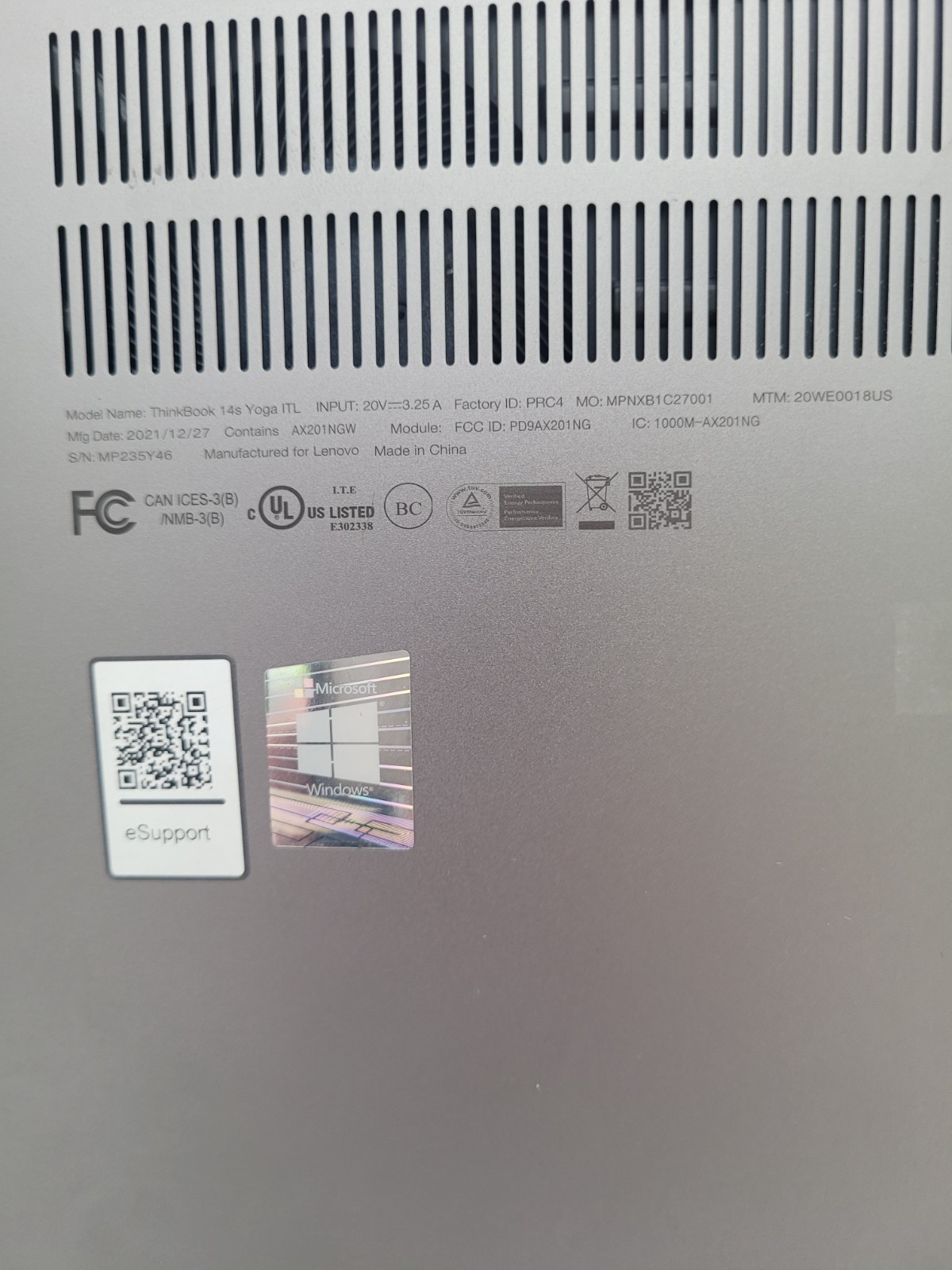 ThinkBook 14s Yoga ITL,i7-1165G @2.80GHz,16GB Ram,