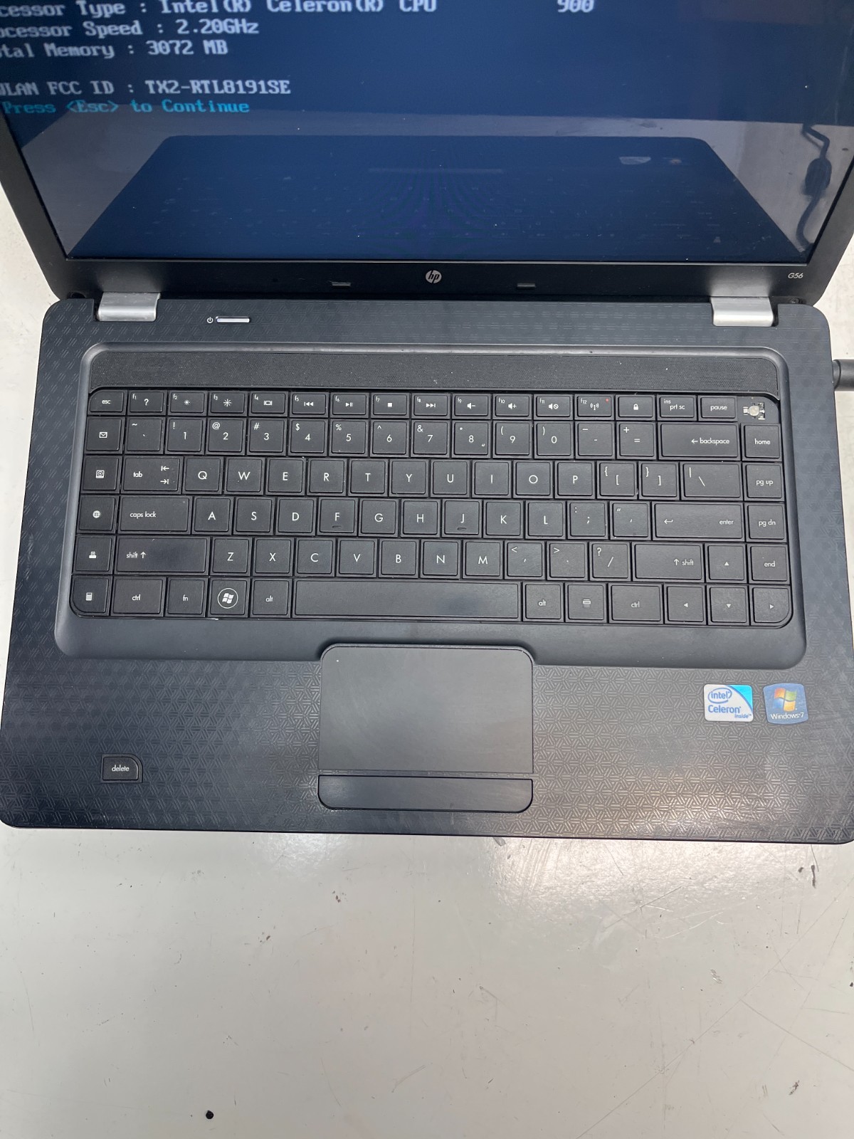 HP G56 Notebook PC Intel Celeron 900 2.20GHz 3GB NO HDD