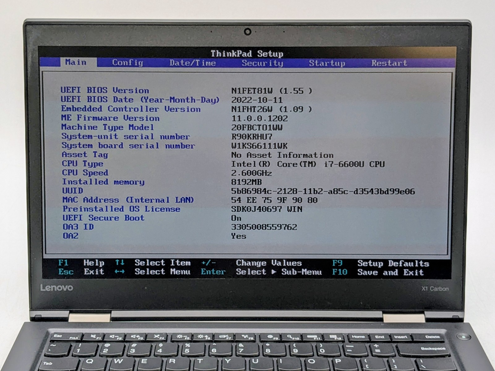 Lenovo ThinkPad X1 Carbon 4th Gen 14″ QHD I7-6600U 512GB 8GB W10P Backlit FPR