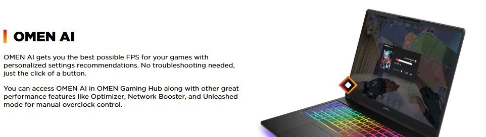 HP Omen 16Z-AK000 Black Gaming Laptop PC 16.0″ AI 7 350 16GB 512G RTX 5070Ti W11