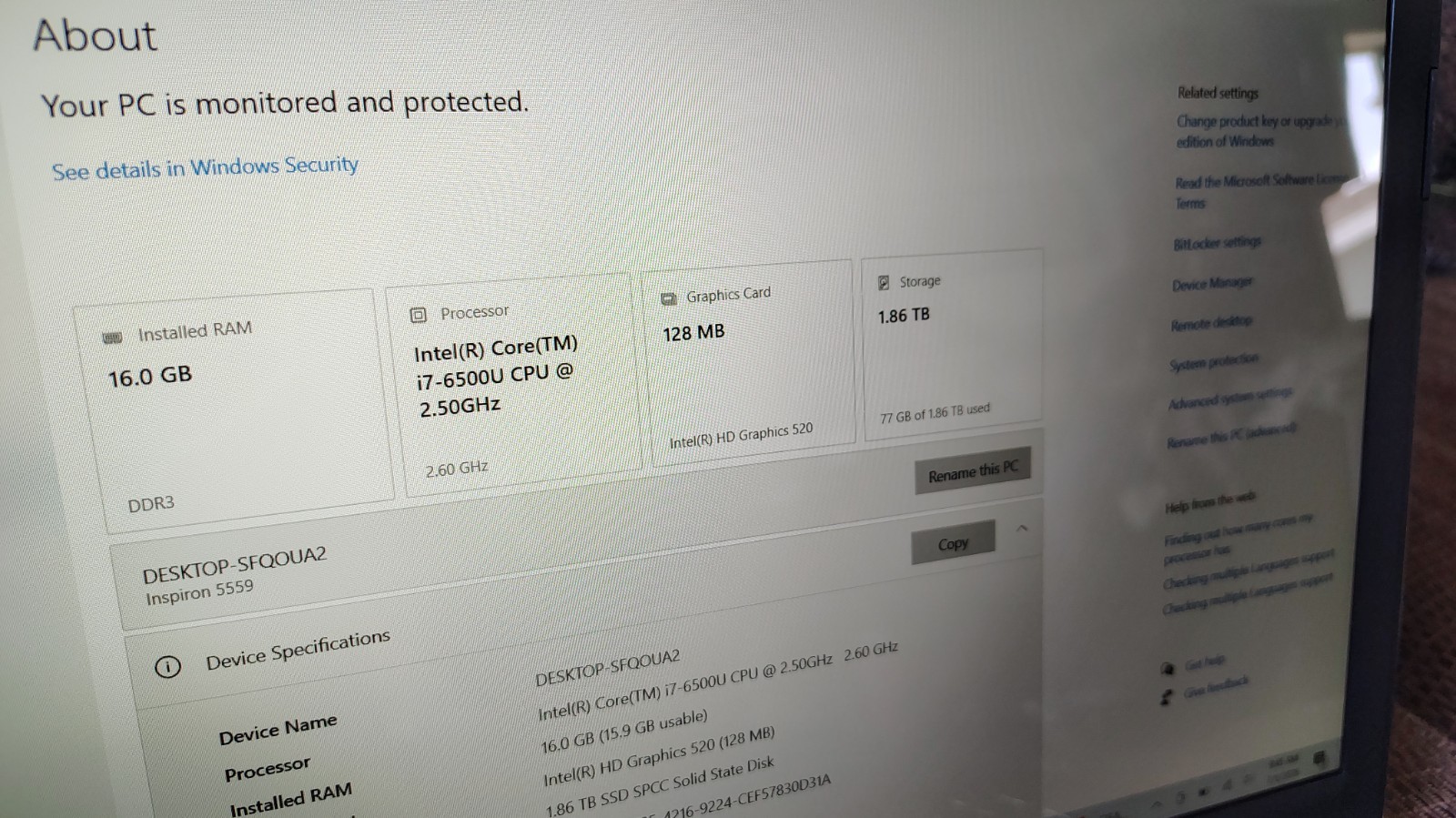 Dell Inspiron 5559 Touchscreen Laptop i7 2.5GHz 16GB RAM 2TB SSD 3D NAND Win 10