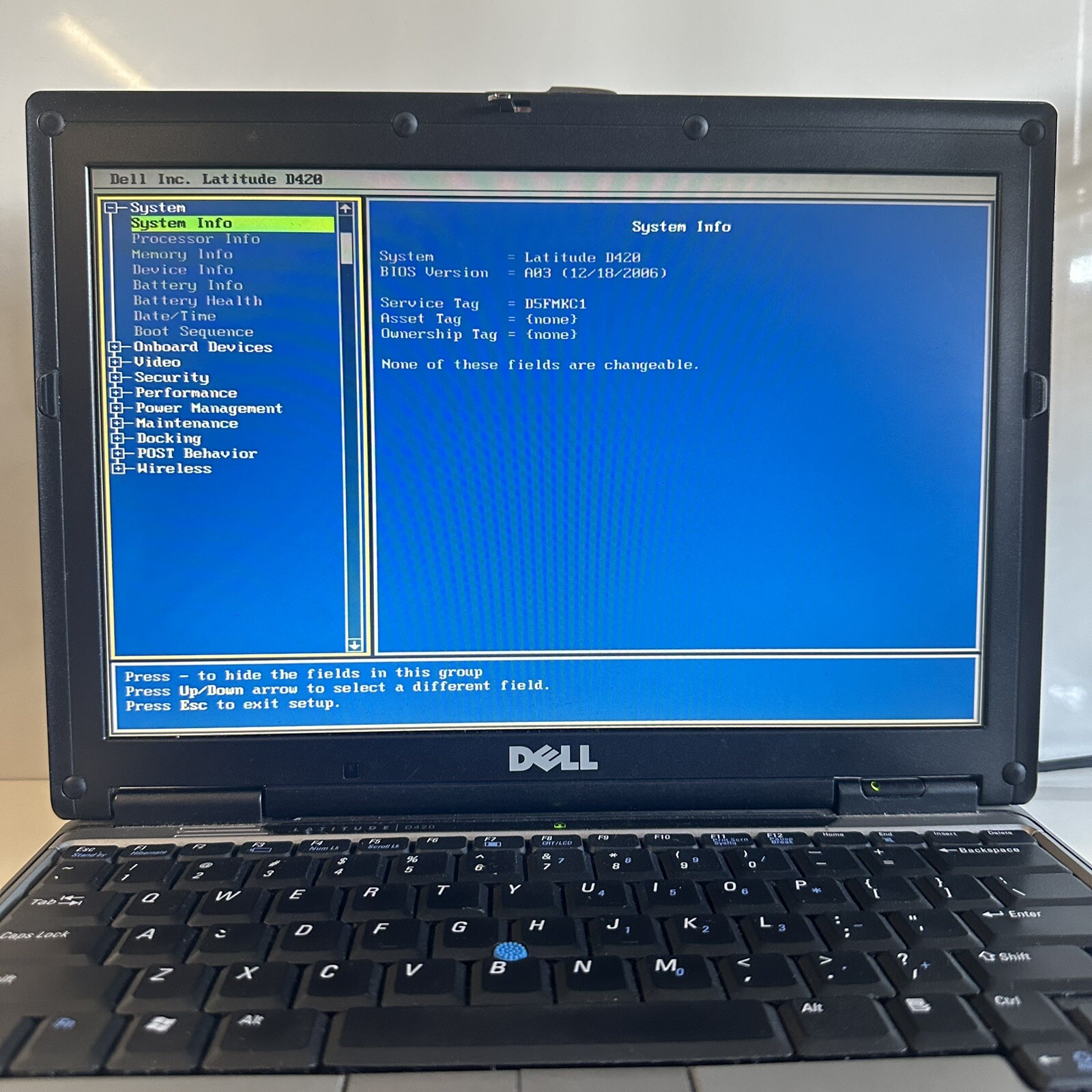 Dell Latitude D420 12.1” Laptop Intel Core 1.06GHz 512MB RAM No HDD
