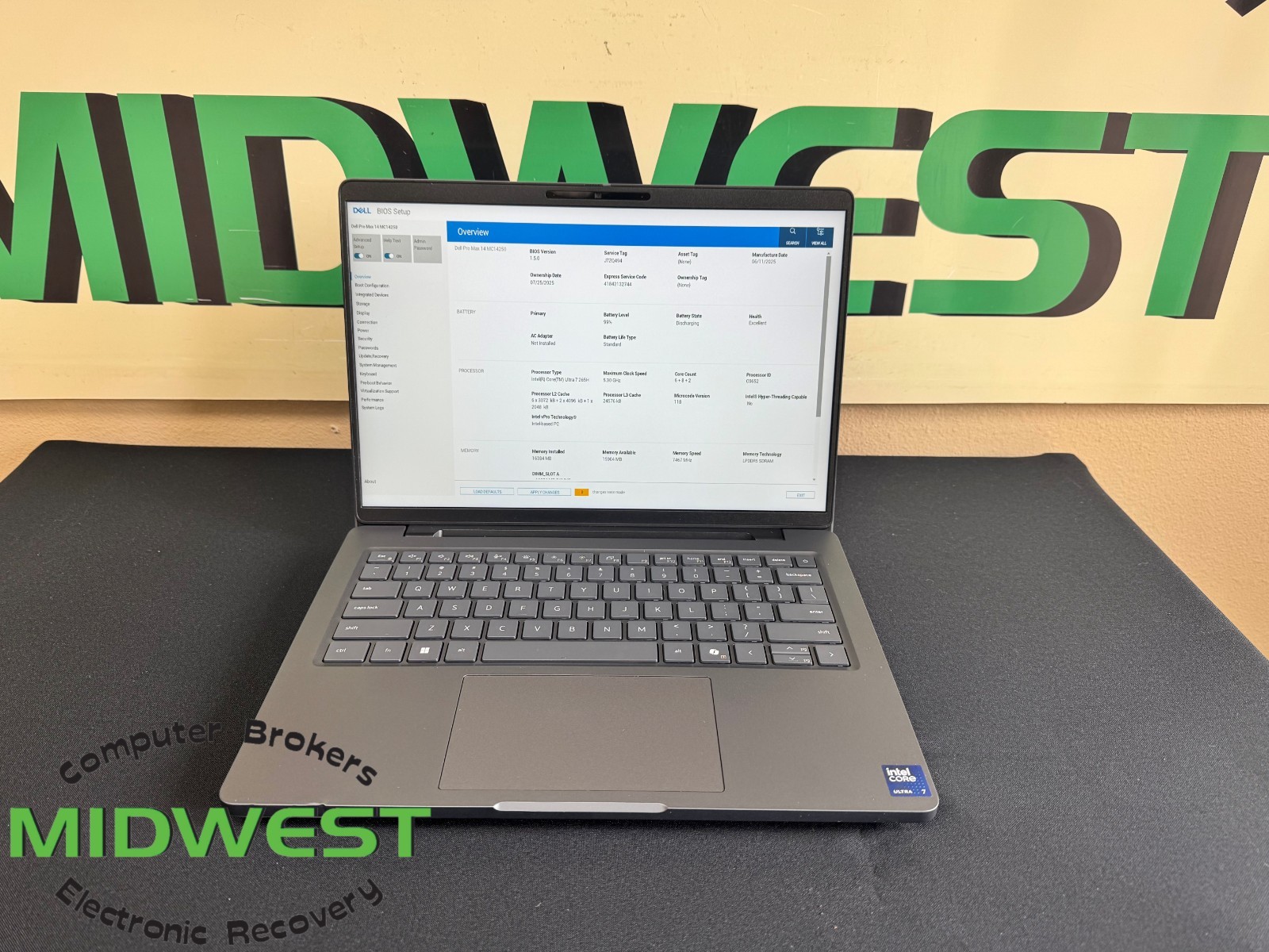 Dell Pro Max 14 MC14250 Ultra 7 265H 2.2GHz 16GB 512GB SSD