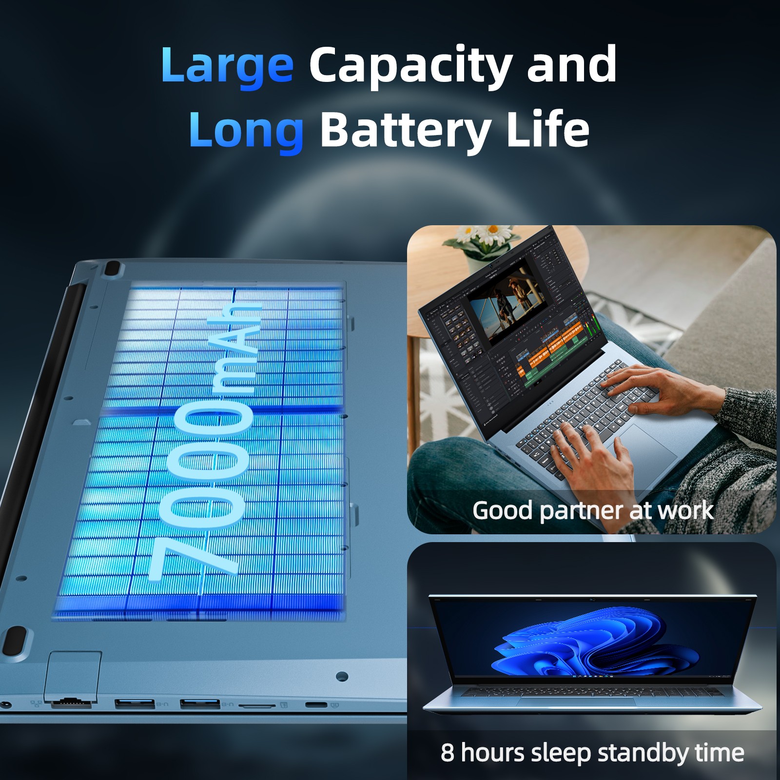SGIN 15.6″ Laptop Intel N5100 16GB 1TB SSD Win11 Pro USB-C HDMI RJ45 Office 365