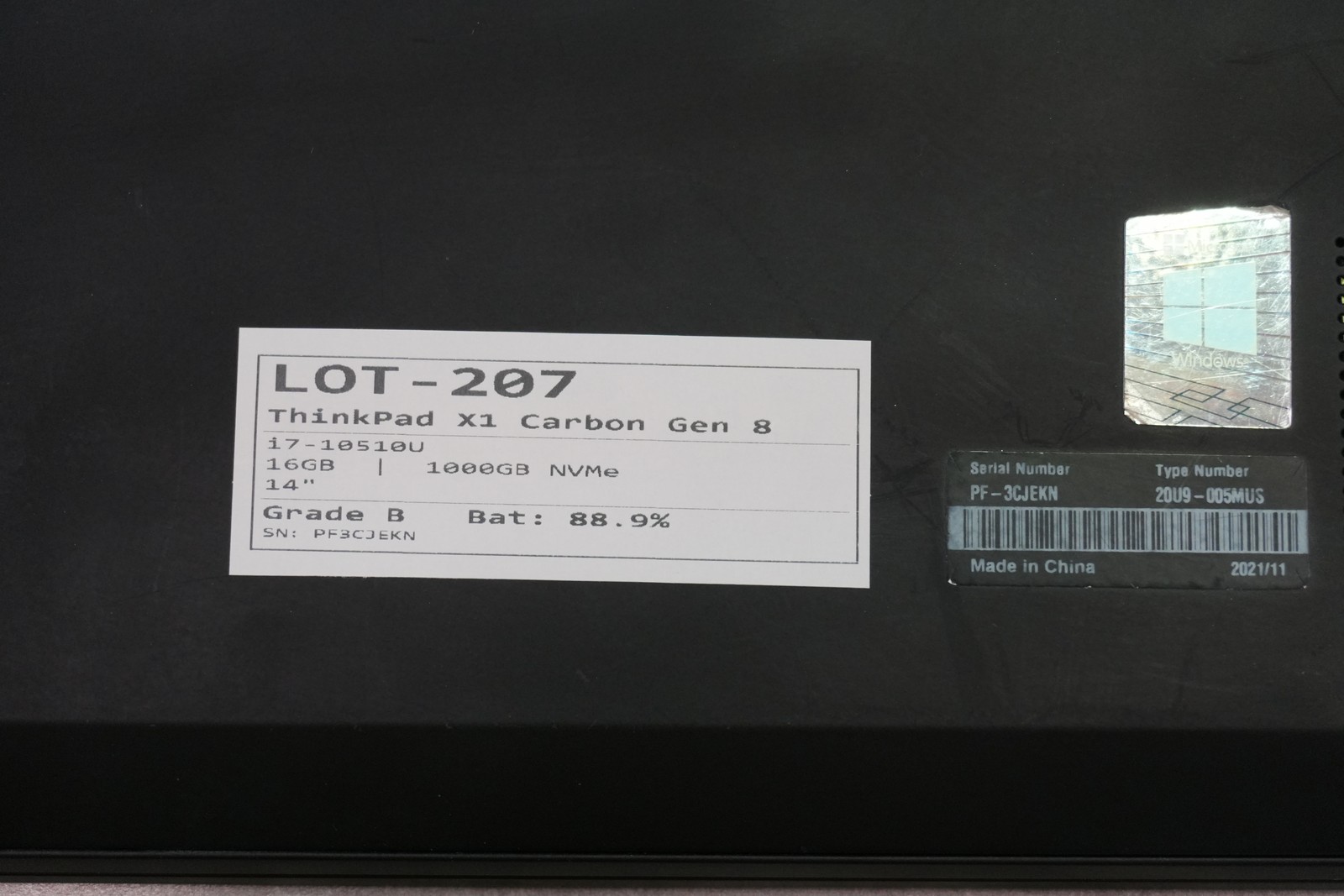 Lenovo ThinkPad X1 Carbon Gen 8 i7-10510U 16GB 1TB SSD 14in W11P AS-IS READ