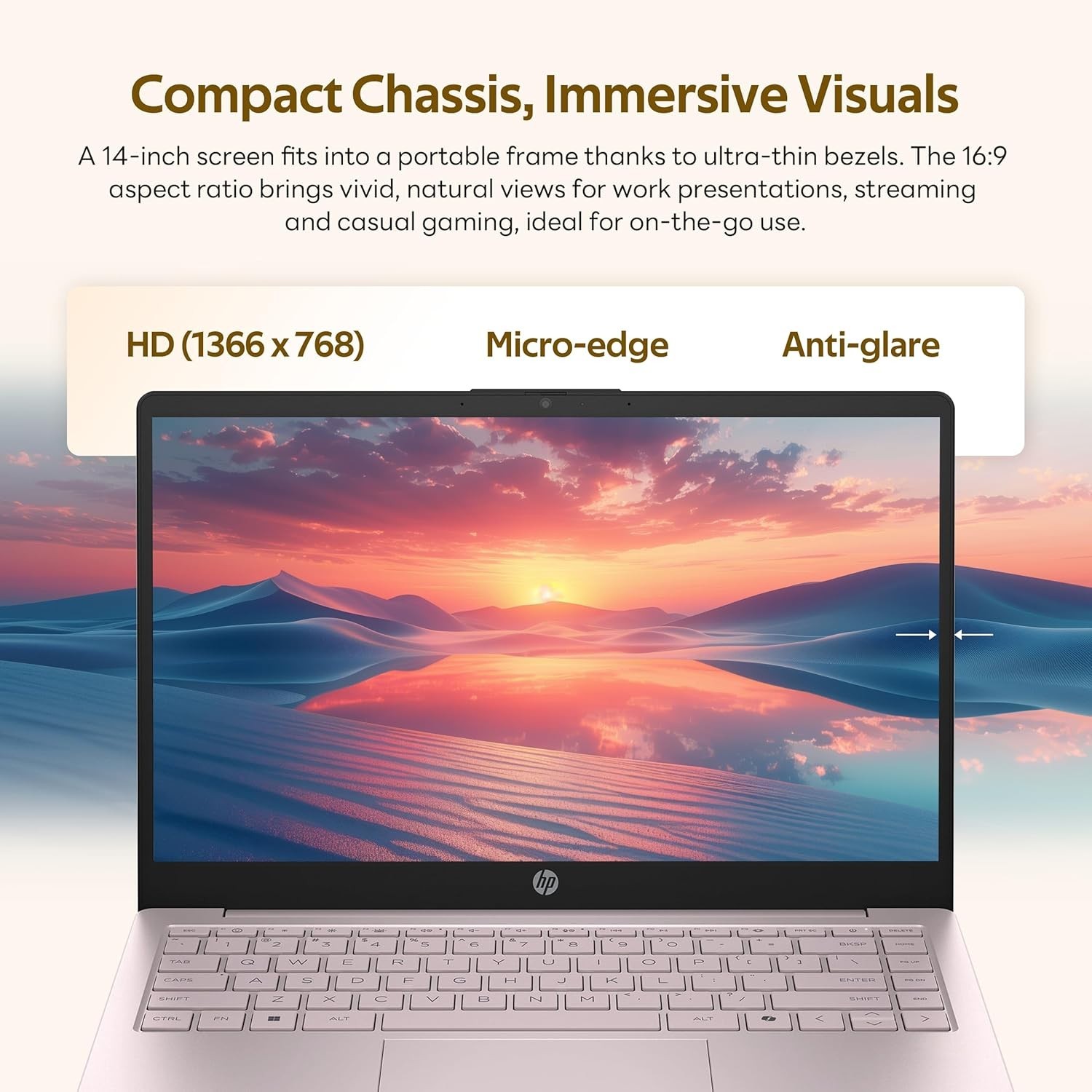 HP Laptop 14″ Intel N150 4GB RAM 128GB SSD Win11 Pink ✅Professional Refurbished