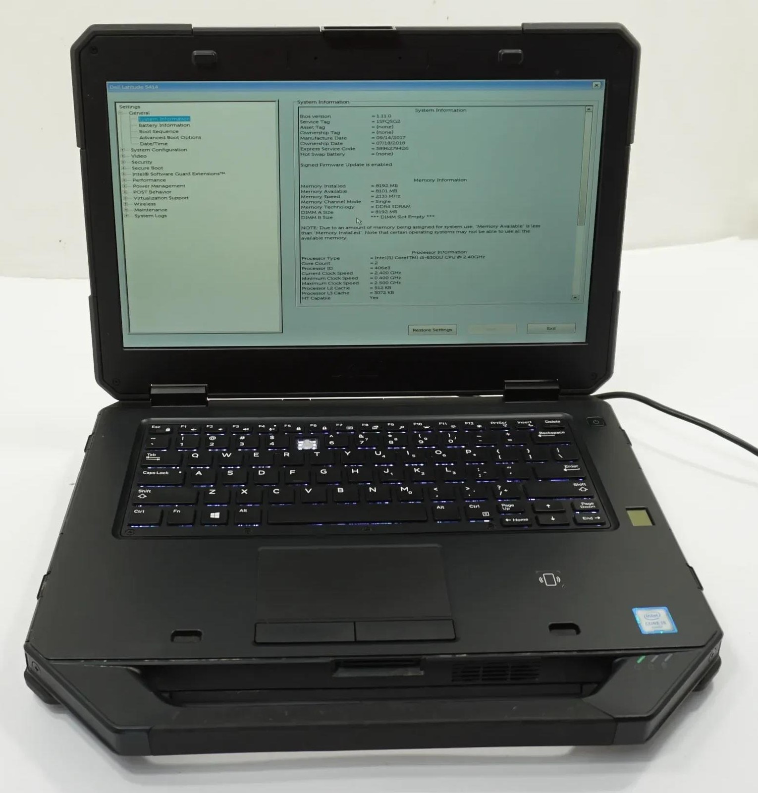 Dell Latitude Rugged 5414 14″ FHD Intel Core i5-6300U 2.4GHz 8GB No SSD Touch