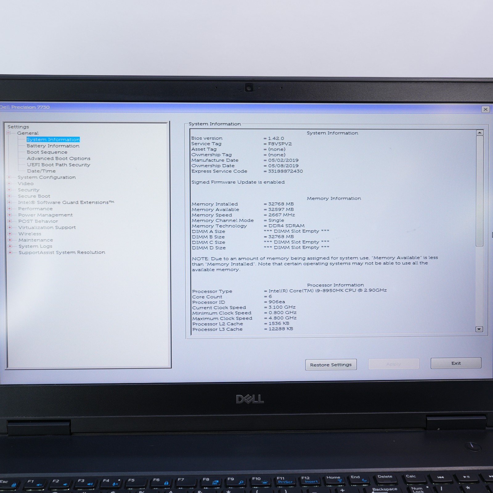 Dell Precision 17.3″ 7730 i9-8950HK 32GB RAM,Quadro P4200 8GB !!*READ*!! T12-C8
