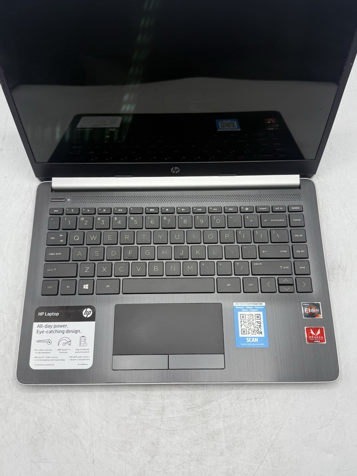 HP Laptop 14-dk0022wm 14” Ryzen 3 3200U 8GB RAM 128GB SSD Win11H
