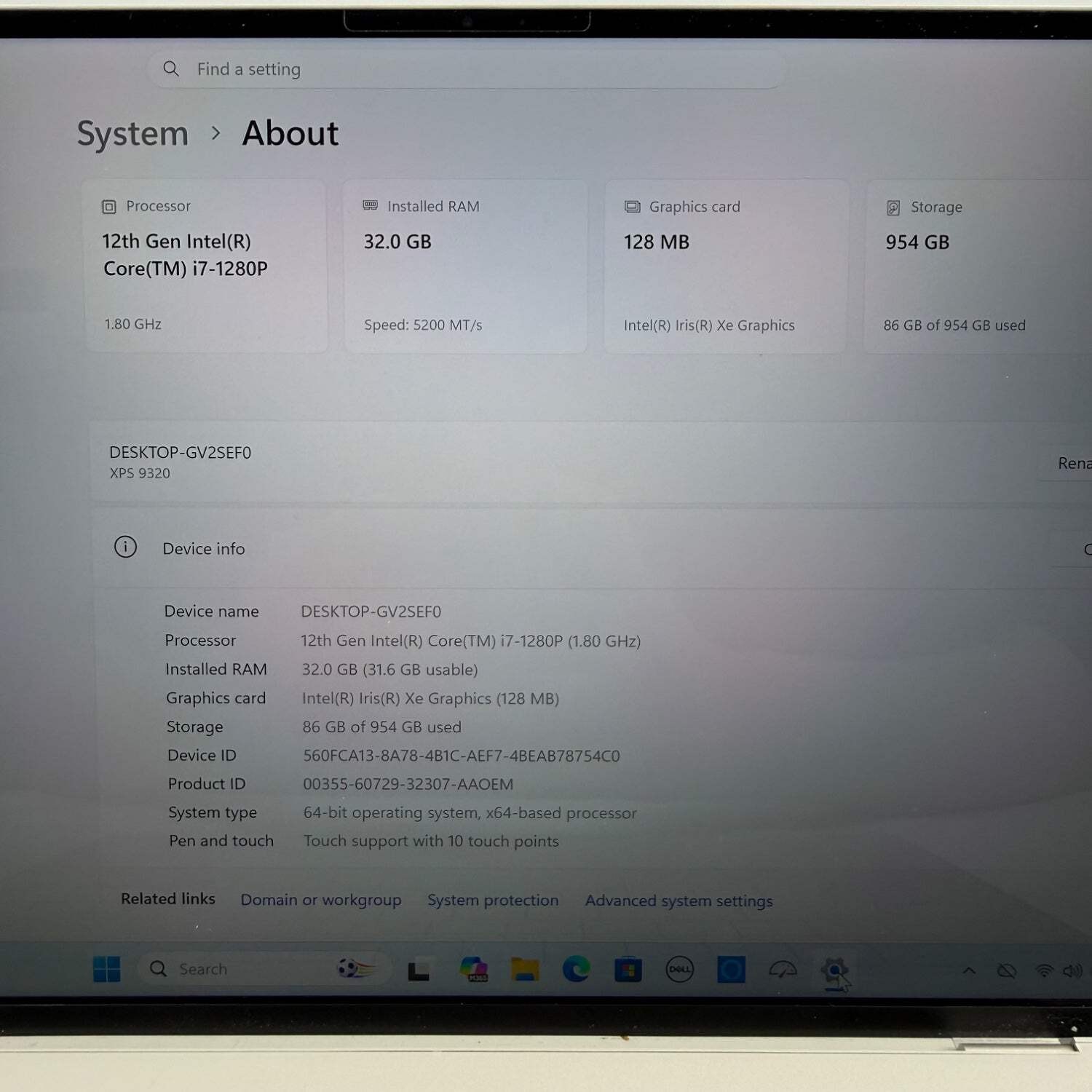 Dell XPS 13 PLUS 9320 13.4″ i7-1280P 1.8GHz 32GB RAM 1TB SSD