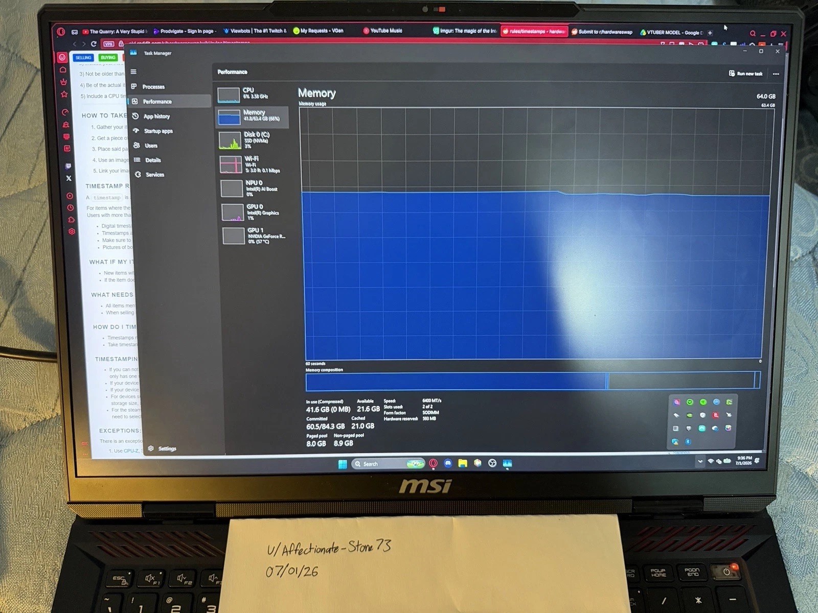 MSI Raider 18” HX AI A2XW Gaming Laptop Ultra 9 64GB RAM 2TB SSD