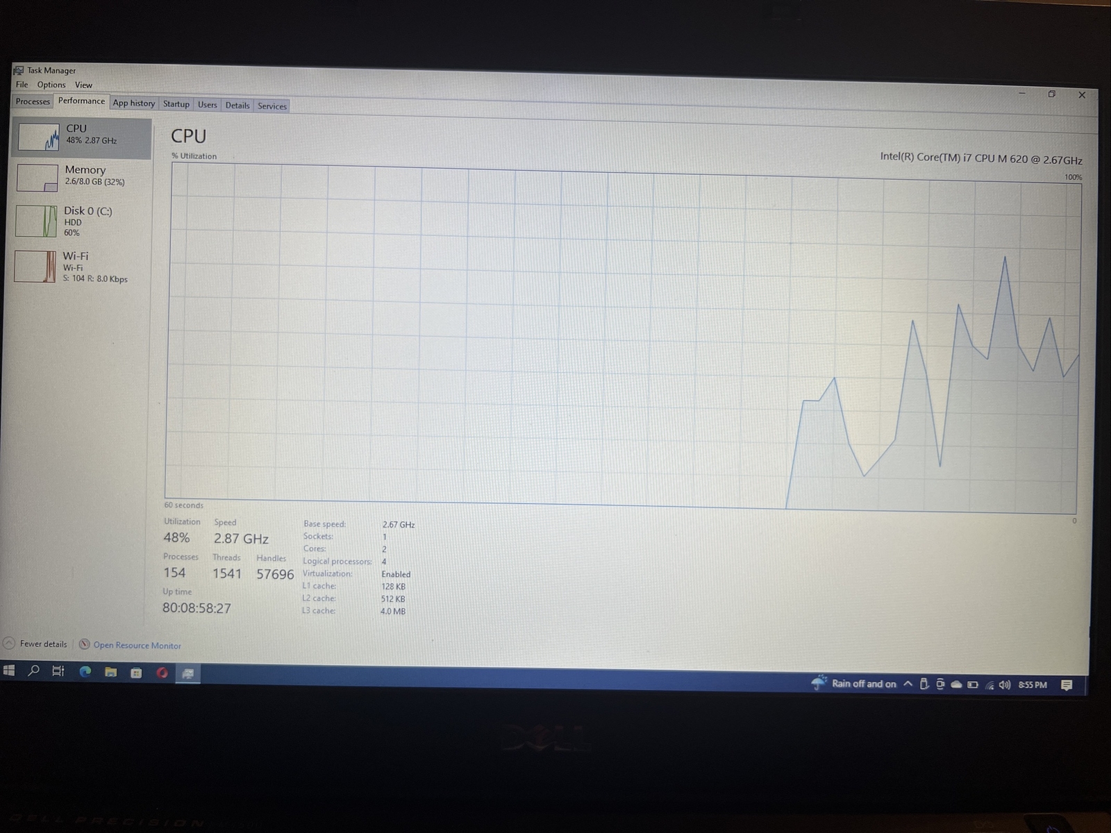 Dell Precision M4500 Core i7 X940 2.13 GHz 8GB 1TB HDD NVIDIA 15.6″ Read 67CSWN1