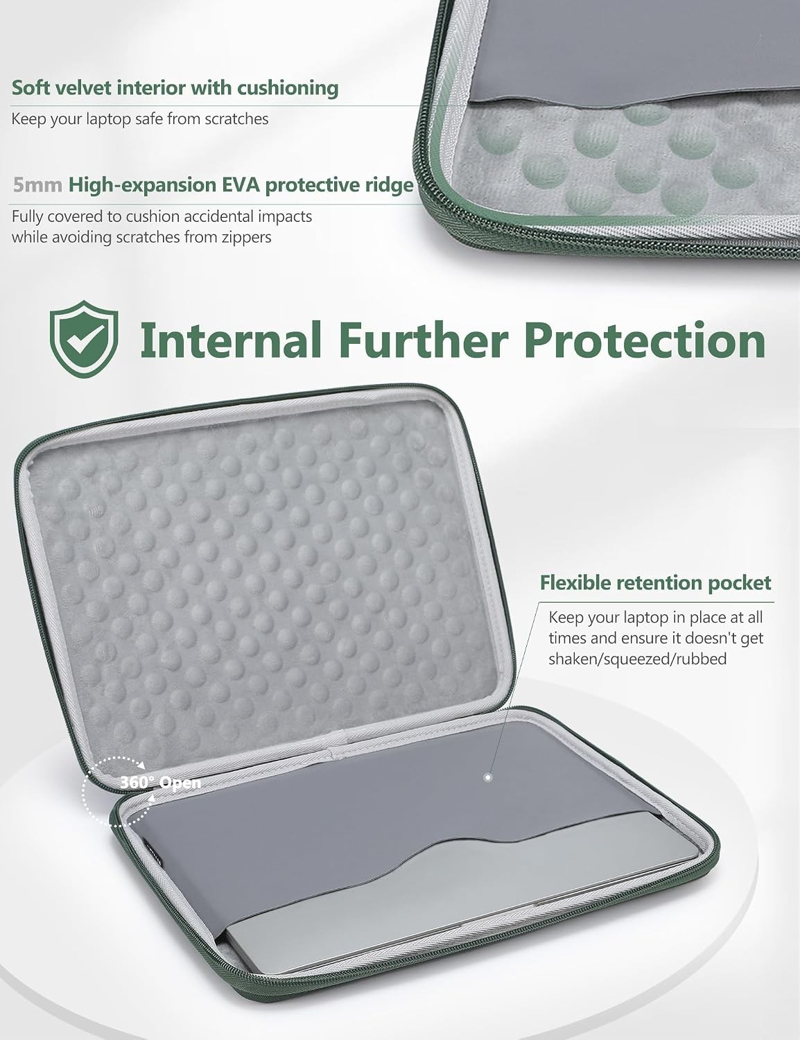 17-17.3 Inch Hard Shell Laptop Sleeve Case for 17″ 17.3″ Razer Blade 17/18, Moss