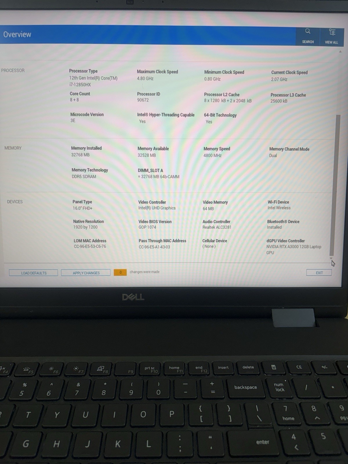 Dell Precision 7670 16″ i7-12850HX 32GB SSD RTX A3000 Win11 Pro