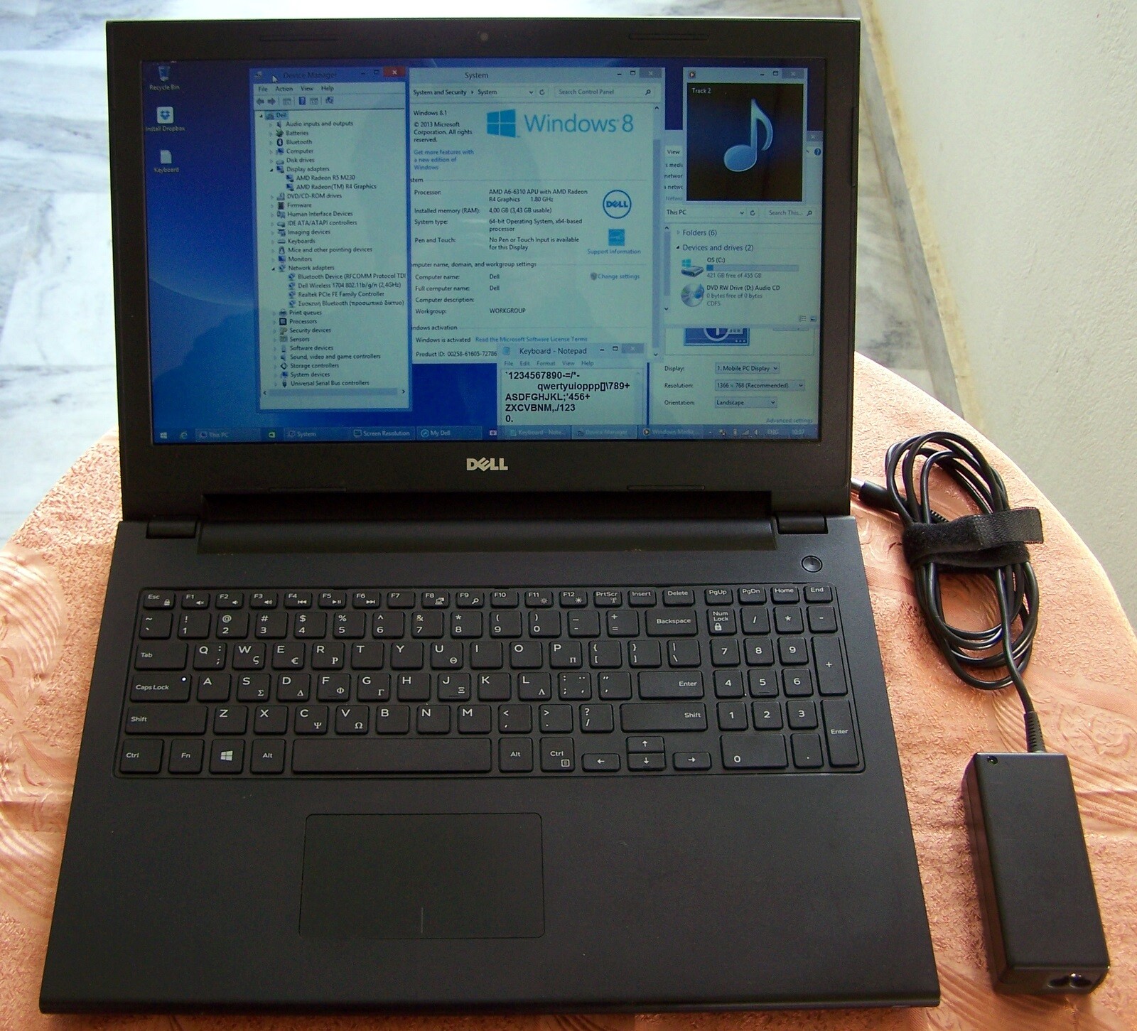Dell Inspiron 15 AMD A6 1.80GHz 15.6” 4GB Ram 500GB HD ATI Radeon R5-R4 HDMI